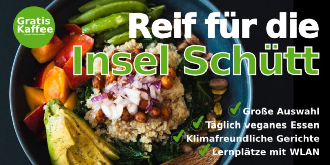 Mensa Insel Schütt ab 4. April wieder geöffnet