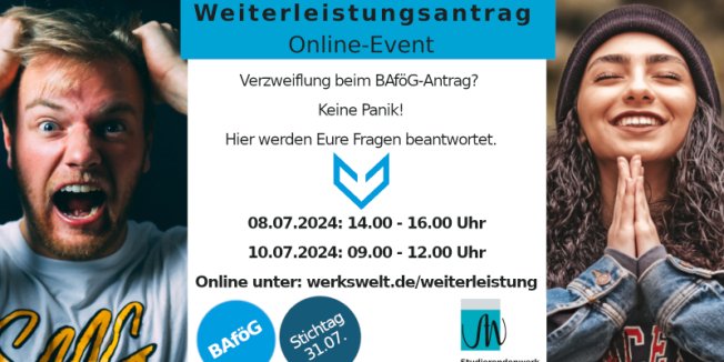 Beratung zum BAföG-Weiterleistungsantrag am 08.&10. Juli