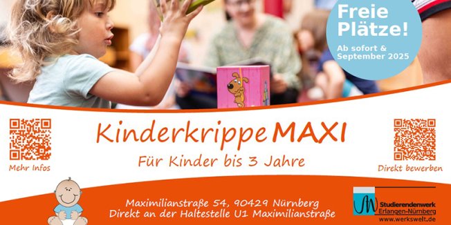 Freie Plätze in Kinderkrippe MAXI in Nürnberg